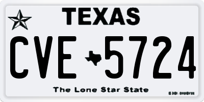 TX license plate CVE5724