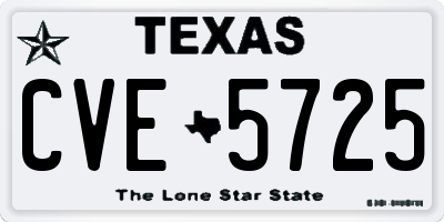 TX license plate CVE5725