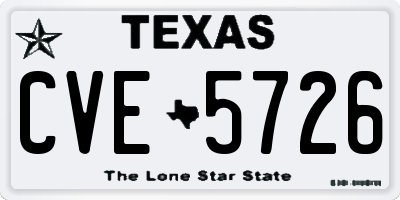 TX license plate CVE5726