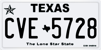 TX license plate CVE5728