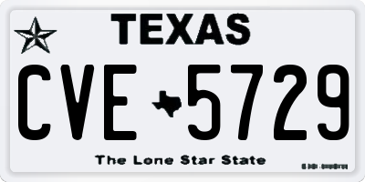 TX license plate CVE5729