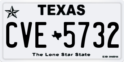 TX license plate CVE5732