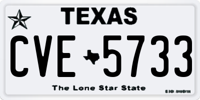 TX license plate CVE5733