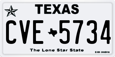 TX license plate CVE5734