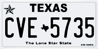 TX license plate CVE5735