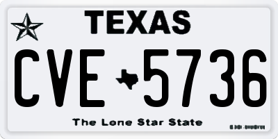 TX license plate CVE5736