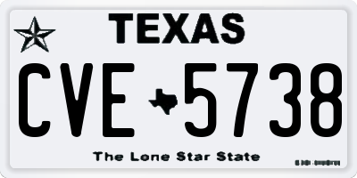 TX license plate CVE5738
