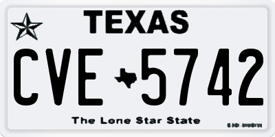 TX license plate CVE5742
