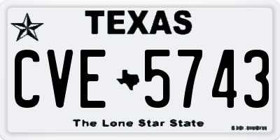 TX license plate CVE5743