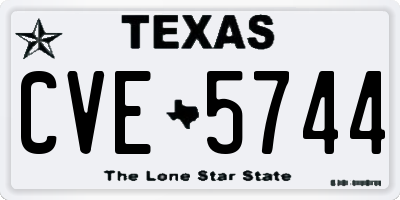 TX license plate CVE5744