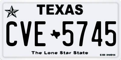 TX license plate CVE5745
