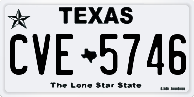 TX license plate CVE5746