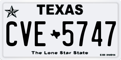 TX license plate CVE5747
