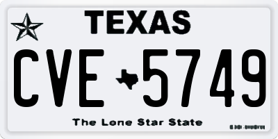 TX license plate CVE5749