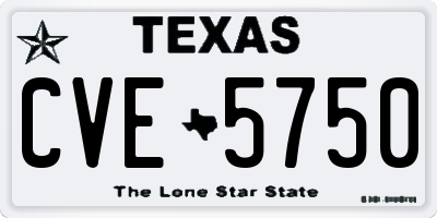 TX license plate CVE5750