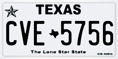 TX license plate CVE5756