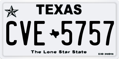 TX license plate CVE5757