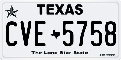 TX license plate CVE5758