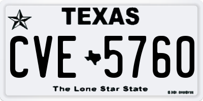 TX license plate CVE5760