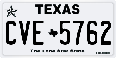 TX license plate CVE5762