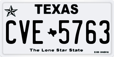 TX license plate CVE5763