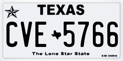 TX license plate CVE5766