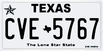 TX license plate CVE5767