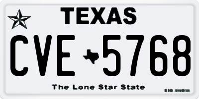 TX license plate CVE5768