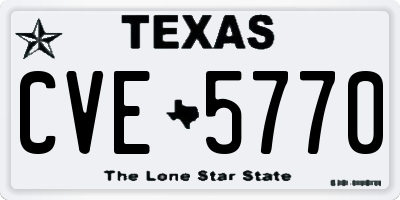 TX license plate CVE5770