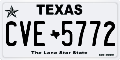 TX license plate CVE5772
