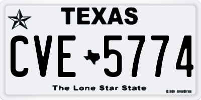 TX license plate CVE5774