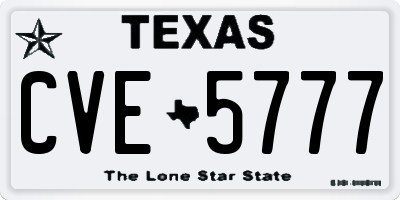 TX license plate CVE5777