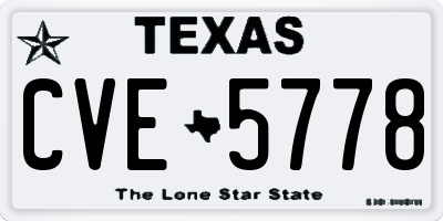 TX license plate CVE5778