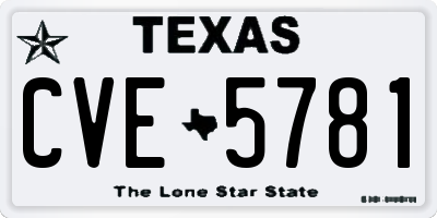 TX license plate CVE5781