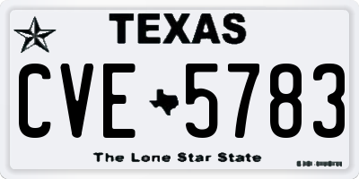 TX license plate CVE5783