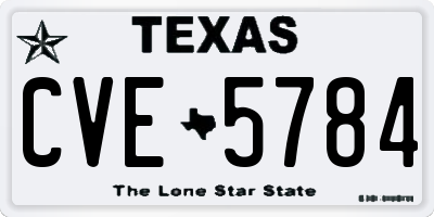 TX license plate CVE5784