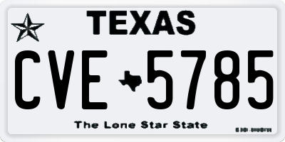 TX license plate CVE5785
