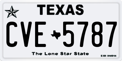 TX license plate CVE5787