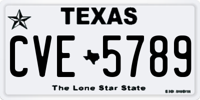 TX license plate CVE5789