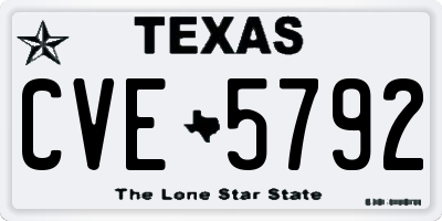 TX license plate CVE5792