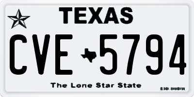 TX license plate CVE5794