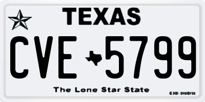 TX license plate CVE5799