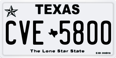 TX license plate CVE5800