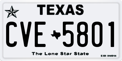 TX license plate CVE5801