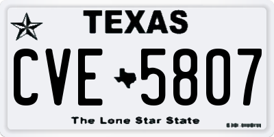 TX license plate CVE5807