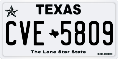 TX license plate CVE5809