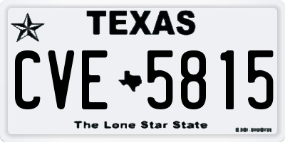 TX license plate CVE5815