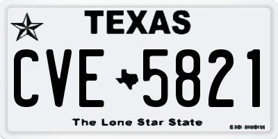 TX license plate CVE5821