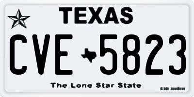 TX license plate CVE5823