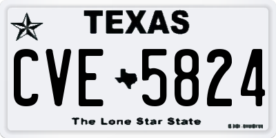 TX license plate CVE5824